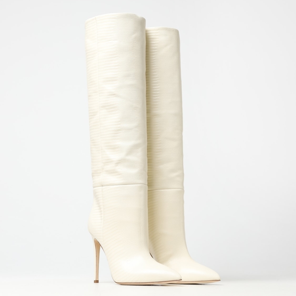 Paris Texas Croc-effect Leather Knee Boots - Women - Off-white Boot - IT 39